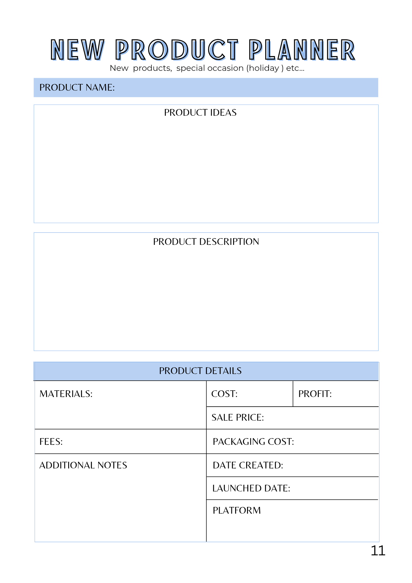 So Long Customs Product Launch Planner